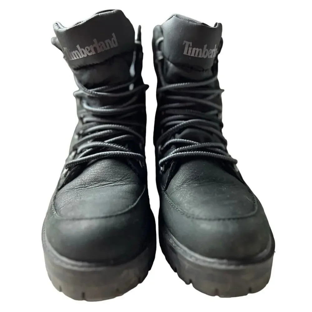 Timberland Courmayeur Valley Waterproof Leather Fabric Hiker Black Nubuck Sz 8.5 - Picture 5 of 11